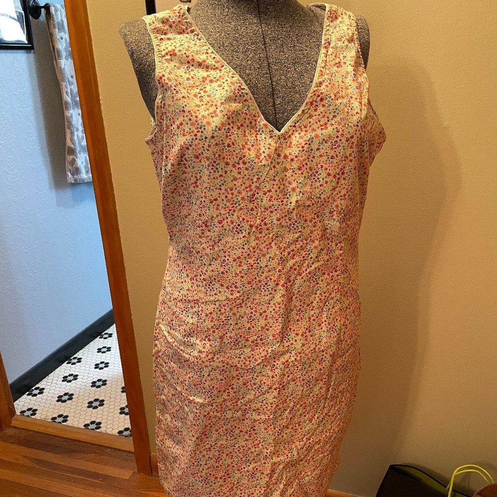 Old Navy Cute Ditsy Floral Print Fully Lined Shift Dress 100% Cotton Sz 14 NWOT